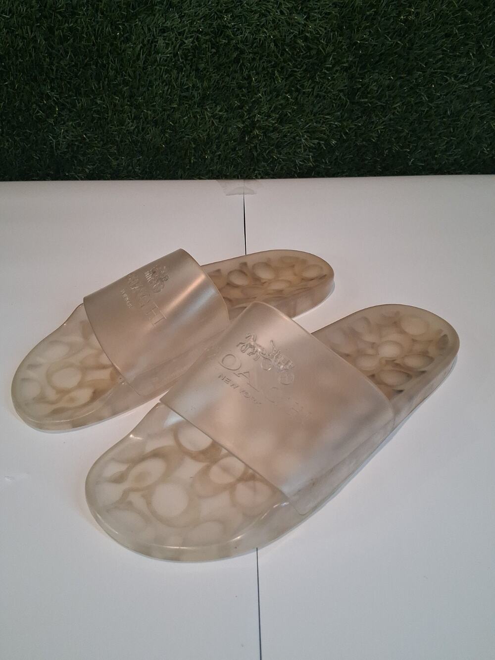 COACH Ulyssa Clear Slide Sandals Women's SZ 9